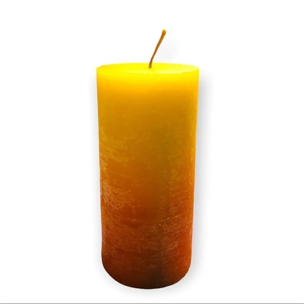 Handcrafted Timber Scented Candle (Orange/Yellow)‎